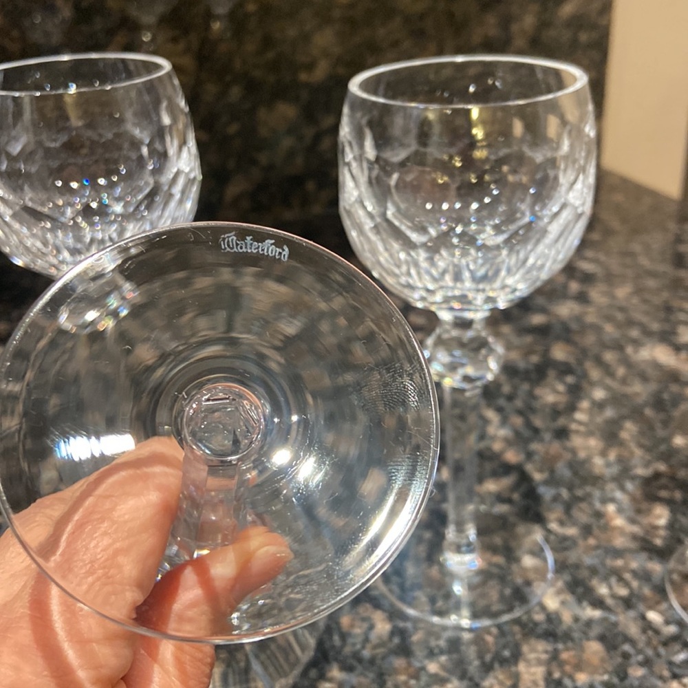 Set of 6 waterford curraghmore hock wine bubble goblets - Picture 3 of 4